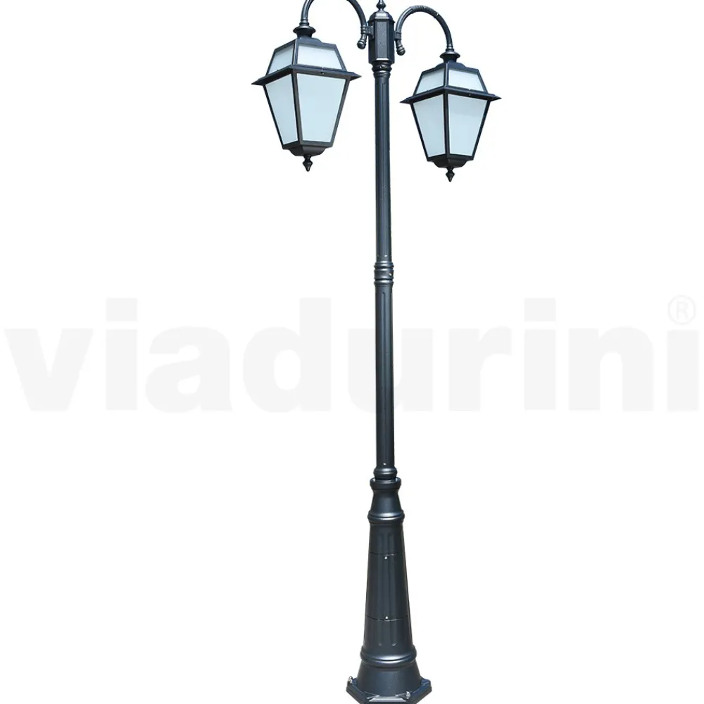 Viadurini Lighting Gartenlampion-Gartenlampe mit 2 Lichtern aus Aluminium und Glas, hergestellt in Italien – Vivian