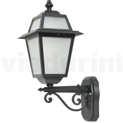 Viadurini Lighting Gartenlaternen-Gartenlaterne aus anthrazitfarbenem Aluminium und sandgestrahltem Glas - Elric