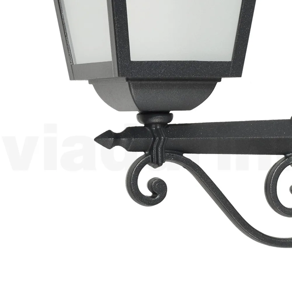 Viadurini Lighting Gartenlaternen-Gartenlaterne aus anthrazitfarbenem Aluminium und sandgestrahltem Glas - Elric