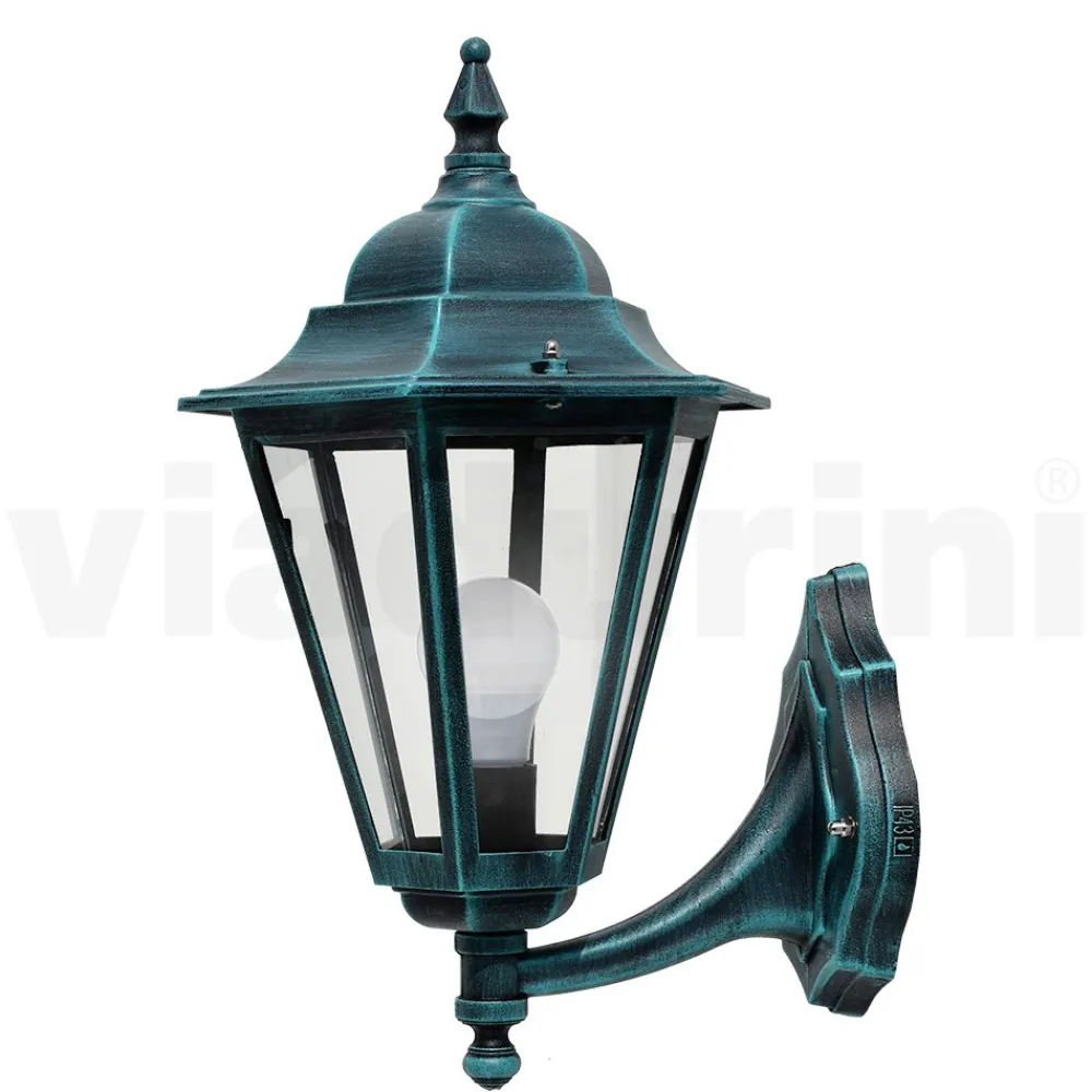 Viadurini Lighting Gartenlaternen-Gartenlaterne aus transparentem Glas und 5 Aluminiumoberflächen - Pinako