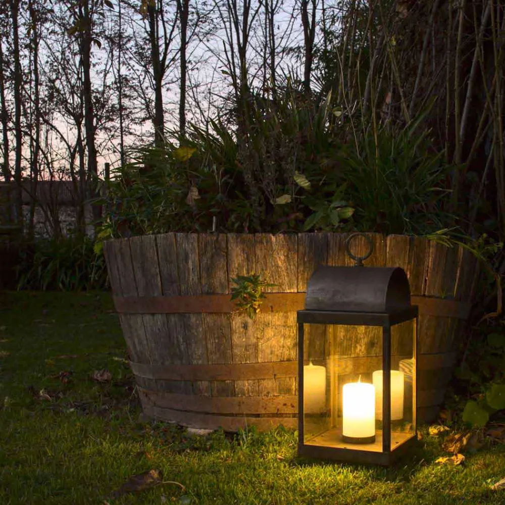 Il Fanale Gartenlaternen-Gartenlaterne Windlichter aus Messing oder Eisen mit Kerzenhalter