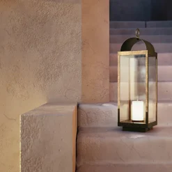 Il Fanale Gartenlaternen-Gartenlaterne Windlichter aus Messing oder Eisen mit Kerzenhalter