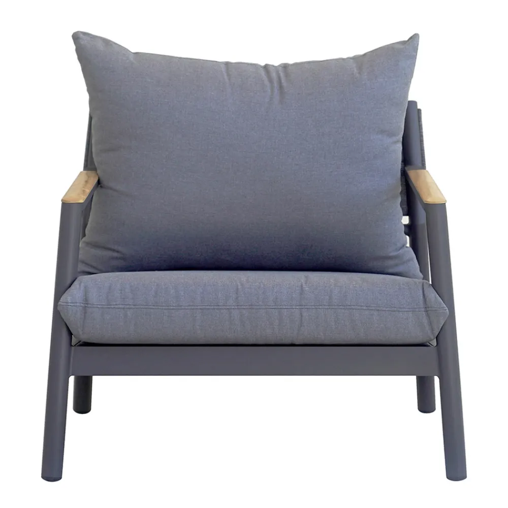 Viadurini in the Garden Garten Lounge Set-Gartenlounge mit 2 Sesseln, 1 Sofa und 1 Aluminiumtisch - Minni