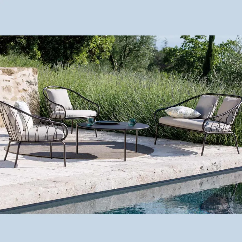 Viadurini in the Garden Garten Lounge Set-Gartenlounge mit 2 Sesseln und 1 2-Sitzer-Sofa Made in Italy - Fontana