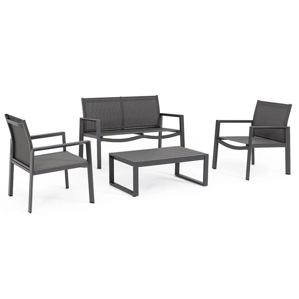 Viadurini in the Garden Garten Lounge Set-Gartenlounge mit 1 Sofa, 2 Sesseln und 1 Couchtisch - Plan