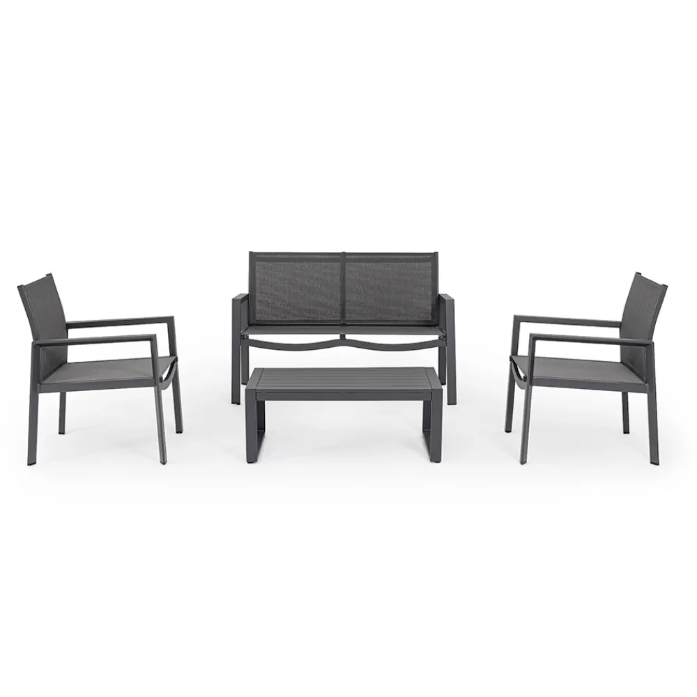 Viadurini in the Garden Garten Lounge Set-Gartenlounge mit 1 Sofa, 2 Sesseln und 1 Couchtisch - Plan