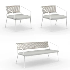 Viadurini in the Garden Garten Lounge Set-Gartenlounge mit Sesseln und Metallsofa Made in Italy - Prato