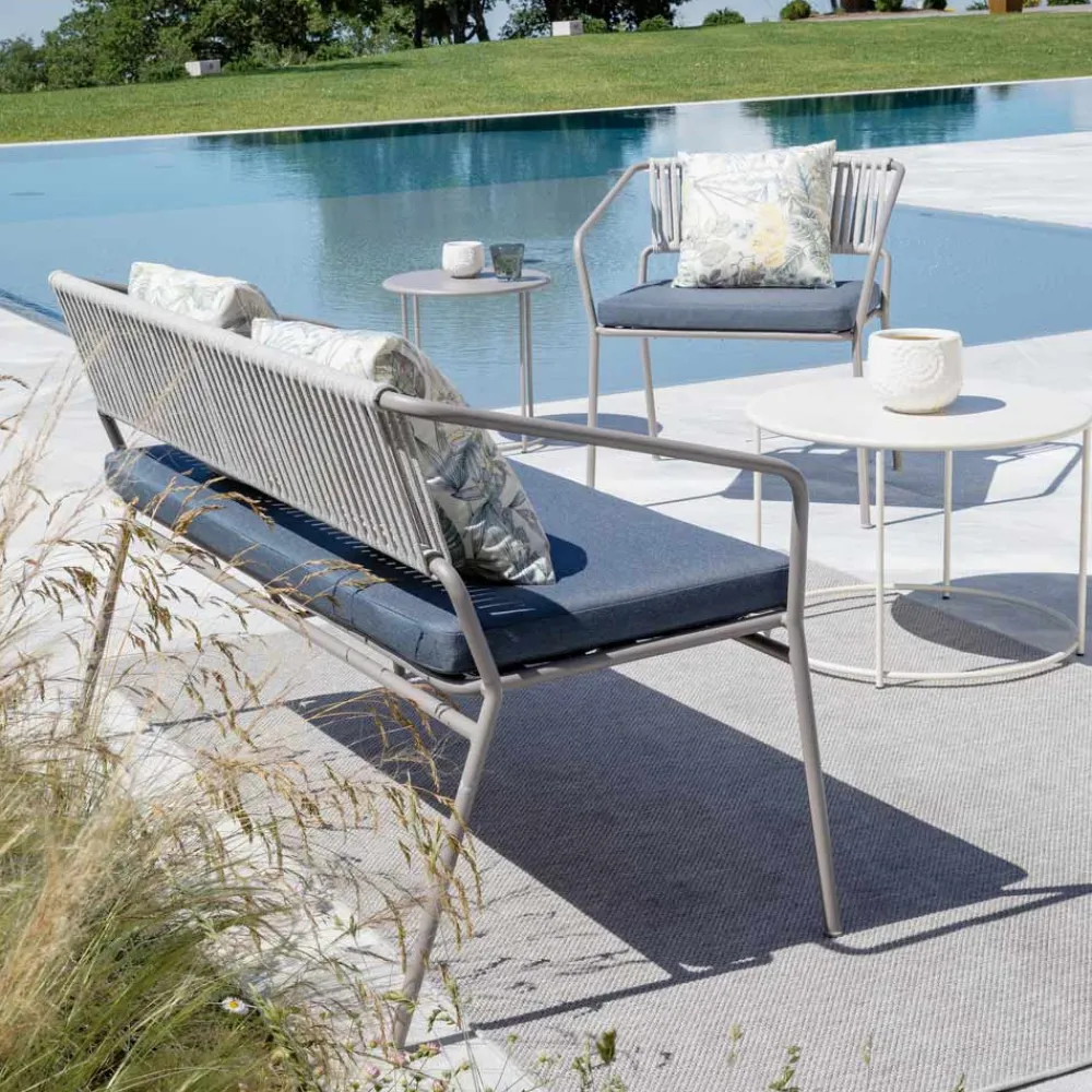 Viadurini in the Garden Garten Lounge Set-Gartenlounge mit Sesseln und Metallsofa Made in Italy - Prato