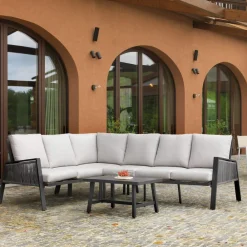 Viadurini in the Garden Garten Lounge Set-Gartenlounge mit Sofa und Couchtisch aus Aluminium - Label