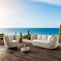 Viadurini in the Garden Garten Lounge Set-Gartenlounge-Set aus handgeflochtenem Polyrattan - Eder