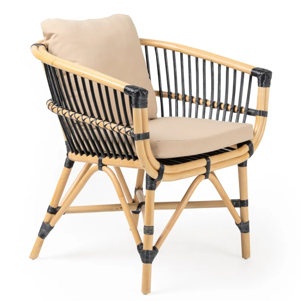 Viadurini in the Garden Garten Lounge Set-Garten-Lounge-Set aus natürlichem Rattan mit Kissen inklusive - Catelyn