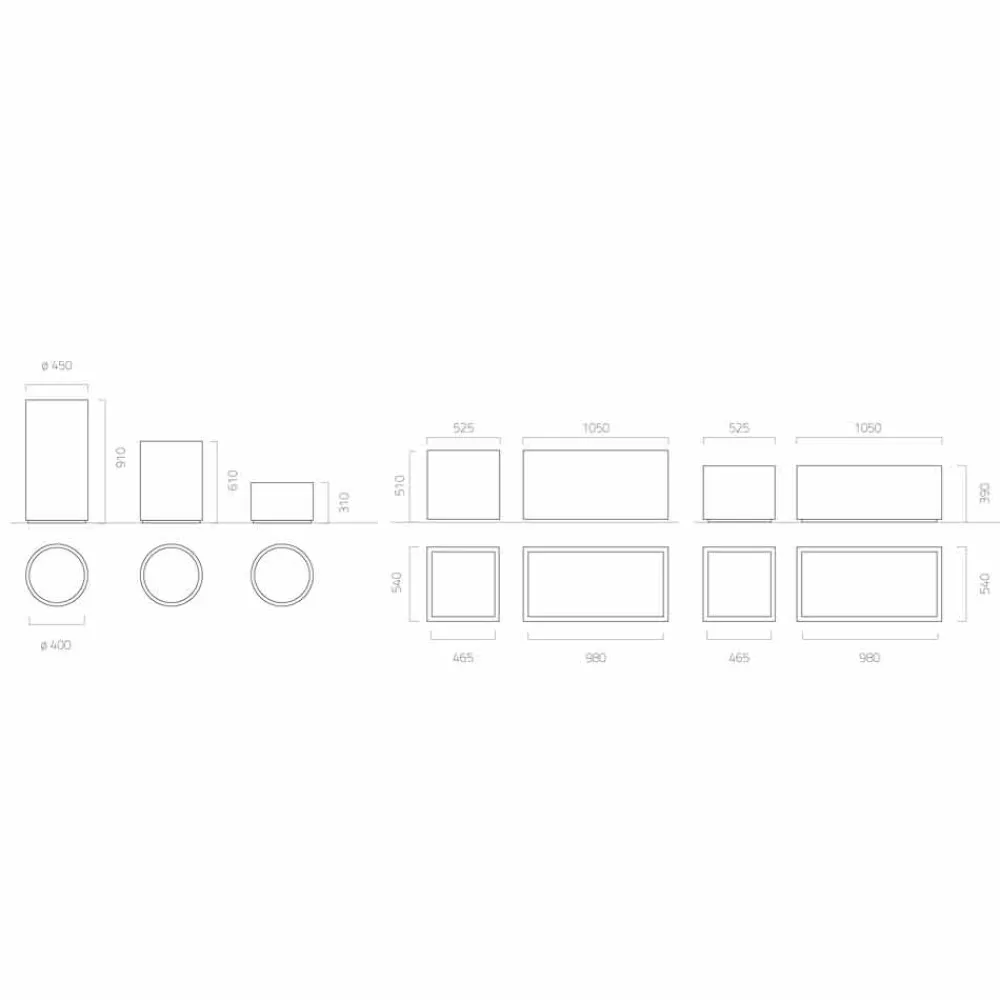 Viadurini in the Garden Gartenideen-Gartenpflanzgefäß mit rundem oder rechteckigem Design aus Stahl Made in Italy - Philly