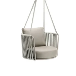 Viadurini in the Garden Gartenideen-Gartenschaukel aus Stahl mit Seilen und Kissen inklusive Made in Italy - Bronn