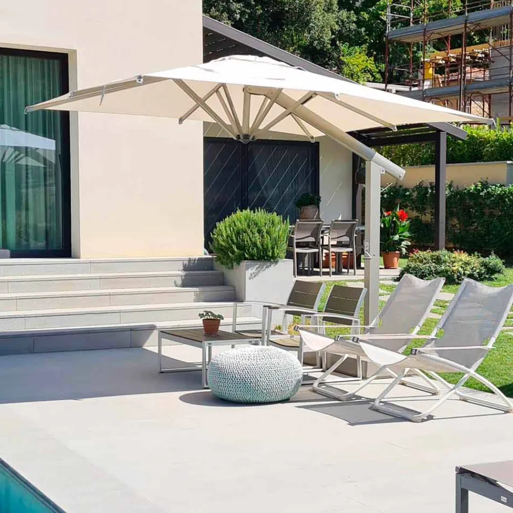 Viadurini in the Garden Gartenschirm-Gartenschirm 300x300 cm aus weißem oder anthrazitfarbenem Aluminium - Lapillo