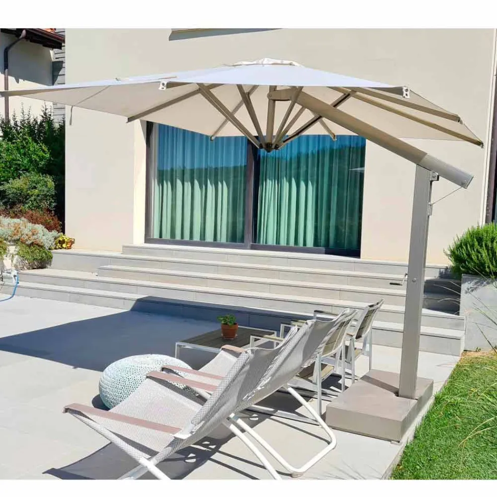 Viadurini in the Garden Gartenschirm-Gartenschirm 300x300 cm aus weißem oder anthrazitfarbenem Aluminium - Lapillo