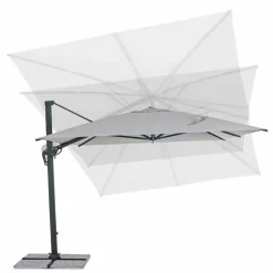 Viadurini in the Garden Gartenschirm-Gartenschirm, 3x4 mit Polyestertuch in Hellgrau - Dalton