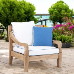 Viadurini in the Garden Holzsessel-Gartensessel aus gebürstetem natürlichem Teakholz - Artes