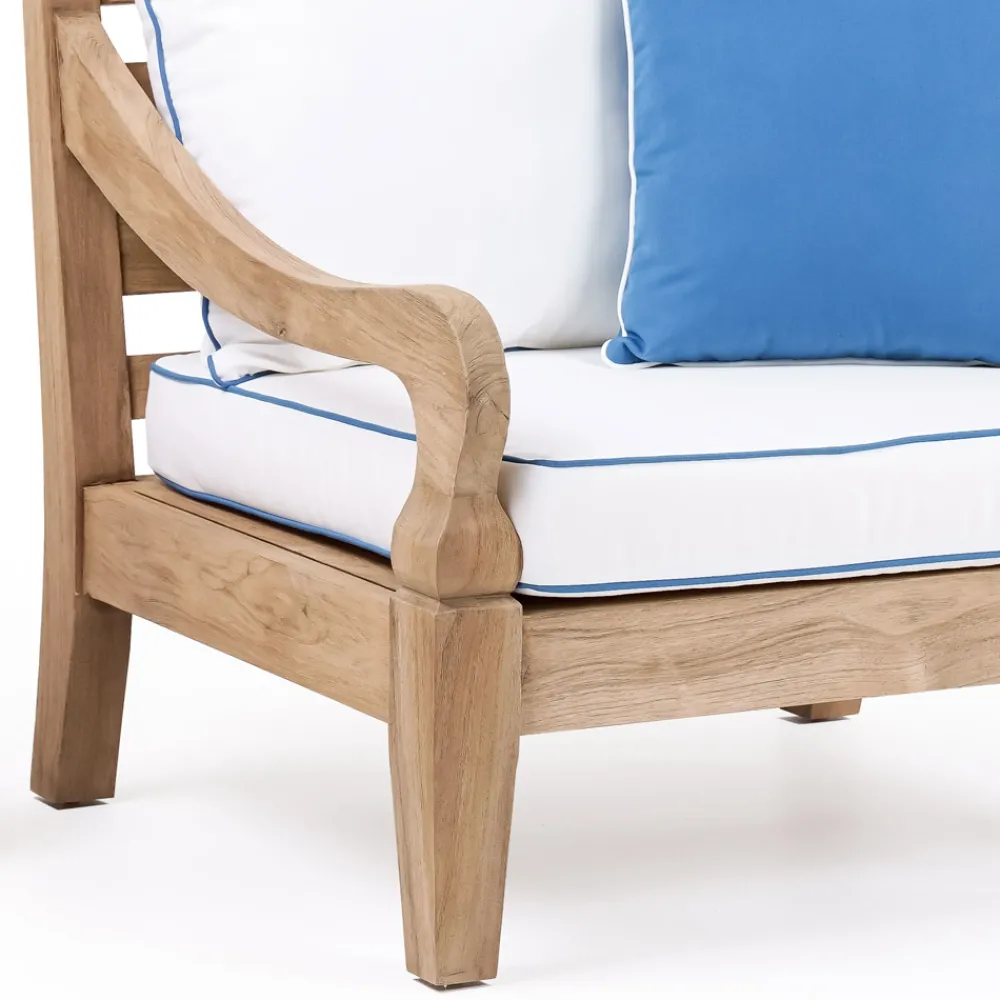 Viadurini in the Garden Holzsessel-Gartensessel aus gebürstetem natürlichem Teakholz - Artes