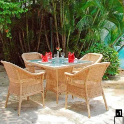 Viadurini in the Garden Sessel Kunststoff-Gartensessel aus Polyethylen handgeflochten Chad