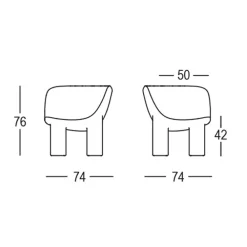 Viadurini in the Garden Sessel Kunststoff-Gartensessel aus Polyethylen und Stoff Made in Italy - Freccia