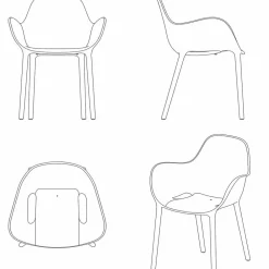 Vondom Sessel Kunststoff-Gartensessel aus Polypropylen, Kollektion Sabinas von , 4 Stück