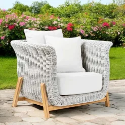 Viadurini in the Garden Holzsessel-Gartensessel aus Teakholz und Seilgeflecht - Arjuna