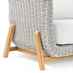 Viadurini in the Garden Holzsessel-Gartensessel aus Teakholz und Seilgeflecht - Arjuna