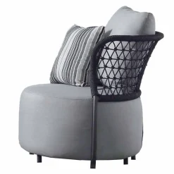 Viadurini in the Garden Metallsessel-Gartensessel Gepolstert in wasserabweisendem Gummi mit Netzrückenlehne - Orosei