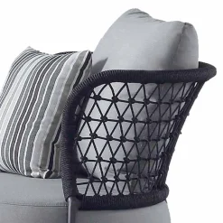 Viadurini in the Garden Metallsessel-Gartensessel Gepolstert in wasserabweisendem Gummi mit Netzrückenlehne - Orosei