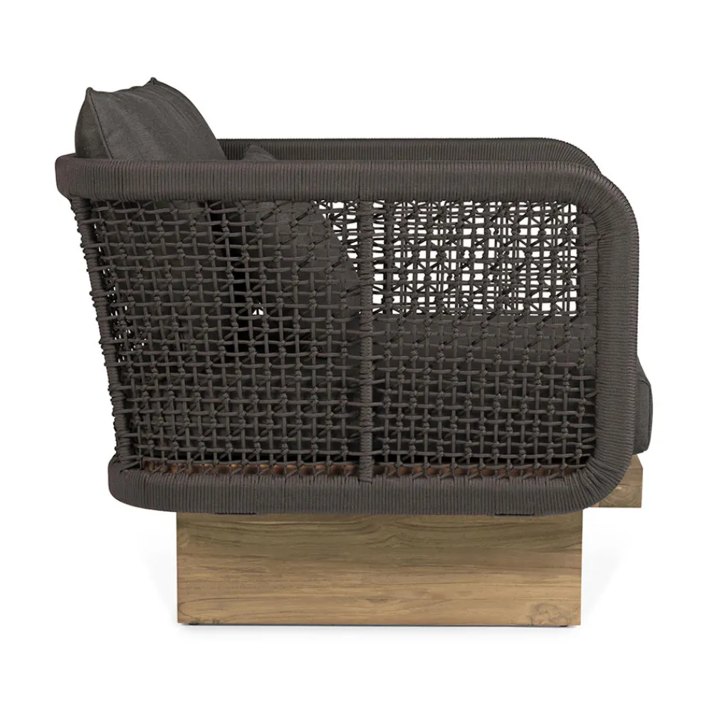 Viadurini in the Garden Holzsessel-Gartensessel mit Teakholzbasis und Seilrückenlehne, Homemotion - Chantall