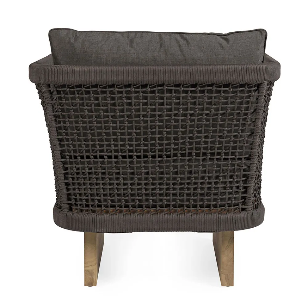 Viadurini in the Garden Holzsessel-Gartensessel mit Teakholzbasis und Seilrückenlehne, Homemotion - Chantall