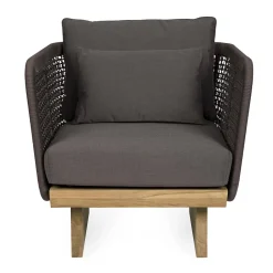 Viadurini in the Garden Holzsessel-Gartensessel mit Teakholzbasis und Seilrückenlehne, Homemotion - Chantall