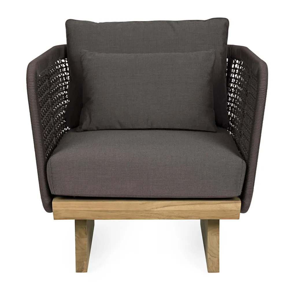 Viadurini in the Garden Holzsessel-Gartensessel mit Teakholzbasis und Seilrückenlehne, Homemotion - Chantall