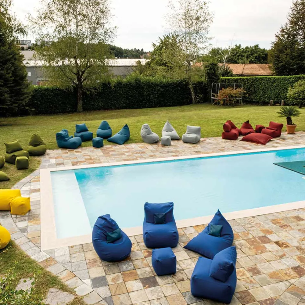 Viadurini in the Garden Stoffsessel-Garten-Sitzsack aus Outdoor-Stoff Taubengrau - Maestrale