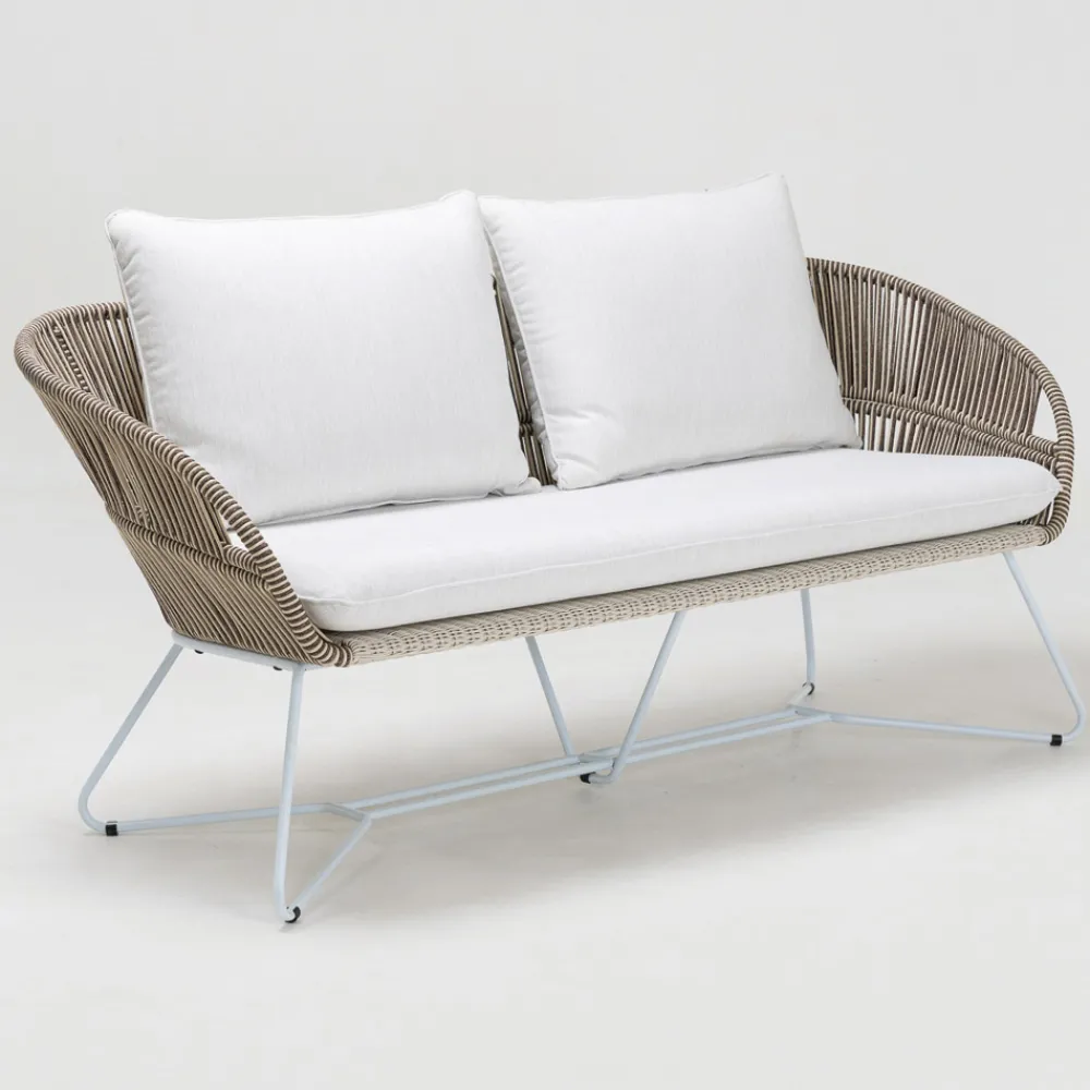 Viadurini in the Garden Gartensofas-Gartensofa aus Aluminium und Seilgeflecht - Alcor