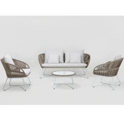 Viadurini in the Garden Gartensofas-Gartensofa aus Aluminium und Seilgeflecht - Alcor