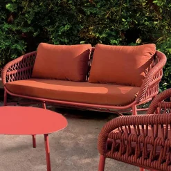 Viadurini in the Garden Gartensofas-Gartensofa aus Aluminium, Seil und Marsala oder weißem Stoff - Brise