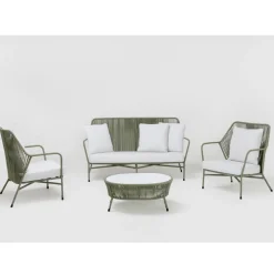 Viadurini in the Garden Gartensofas-Gartensofa aus Aluminium und Seilgeflecht - Asteria