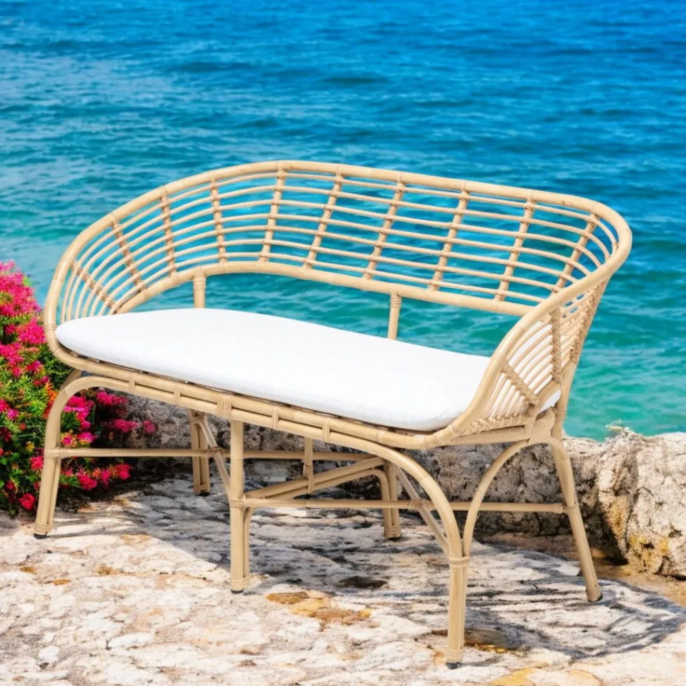 Viadurini in the Garden Gartensofas-Gartensofa aus Aluminium- und Polyrattan-Geflecht und Kissen - Ellide