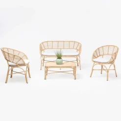 Viadurini in the Garden Gartensofas-Gartensofa aus Aluminium- und Polyrattan-Geflecht und Kissen - Ellide