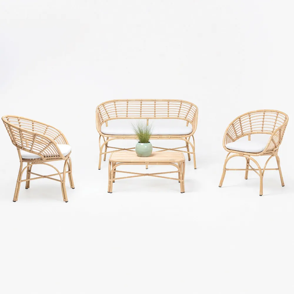 Viadurini in the Garden Gartensofas-Gartensofa aus Aluminium- und Polyrattan-Geflecht und Kissen - Ellide