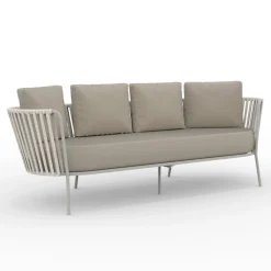 Viadurini in the Garden Gartensofas-Gartensofa aus Edelstahl und Seilrückenlehne - Luxura