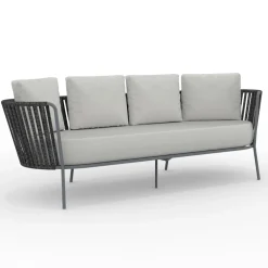 Viadurini in the Garden Gartensofas-Gartensofa aus Edelstahl und Seilrückenlehne - Luxura