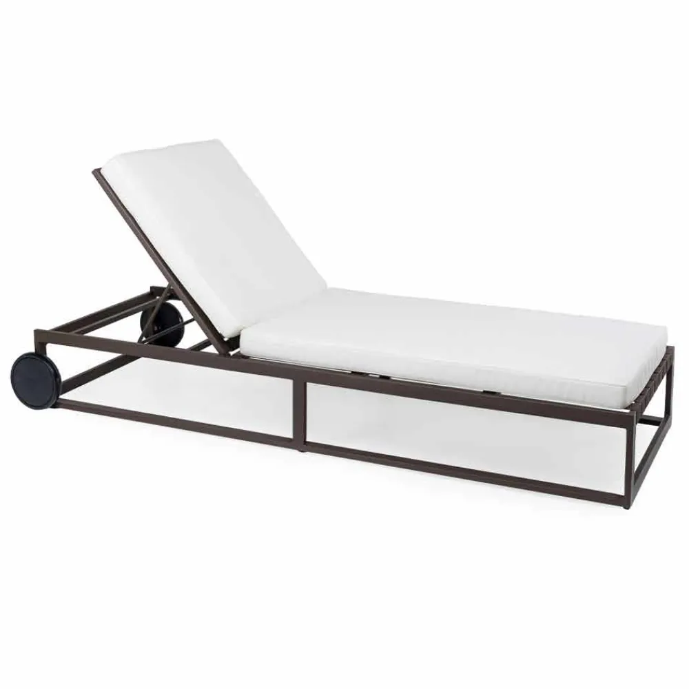 Viadurini in the Garden Sonnenliegen-Gartensonnenliege aus Aluminium, Rädern und liegender Rückenlehne - Julie