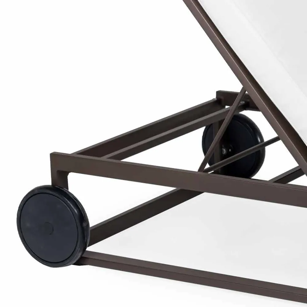 Viadurini in the Garden Sonnenliegen-Gartensonnenliege aus Aluminium, Rädern und liegender Rückenlehne - Julie