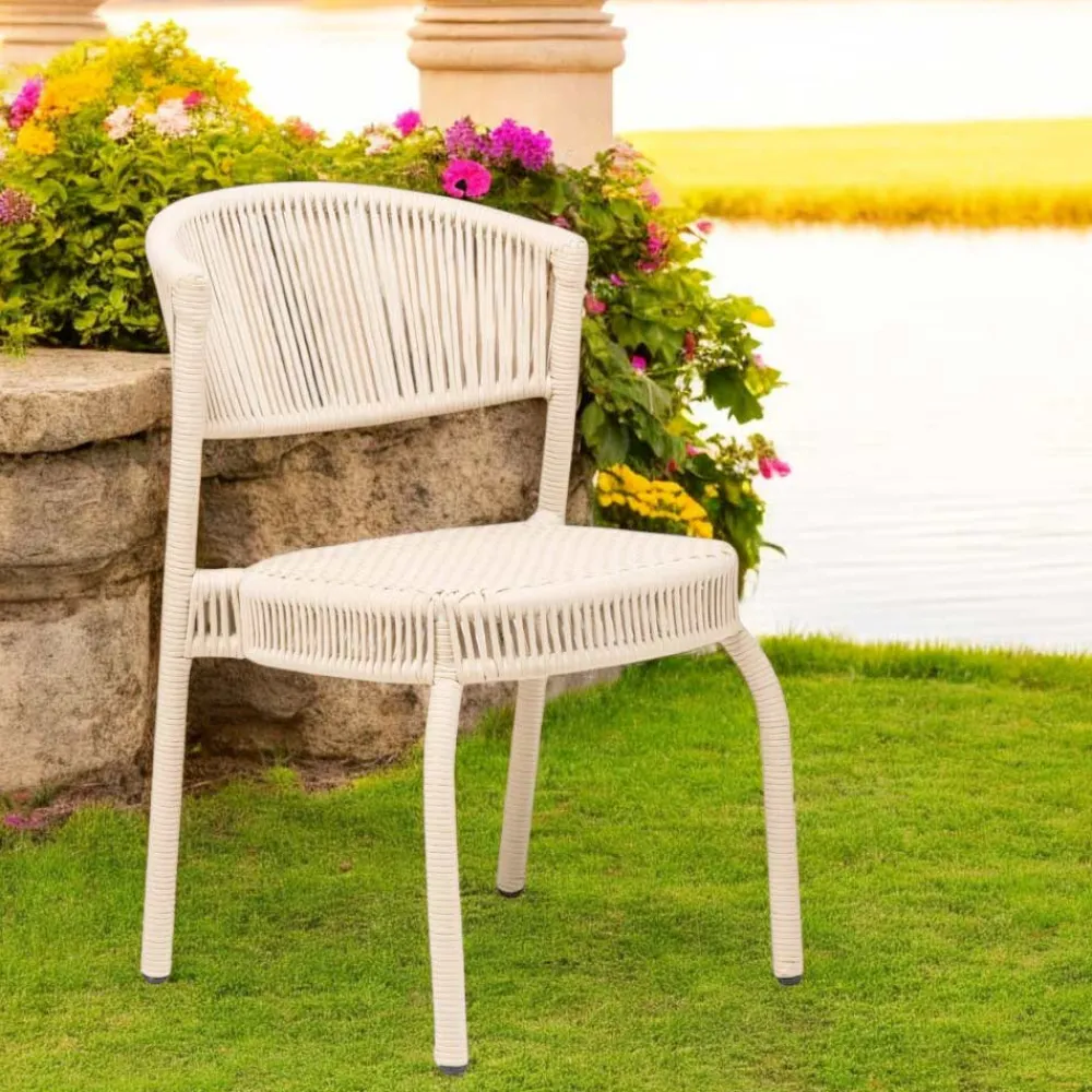 Viadurini in the Garden Gartenstühle Metall-Gartenstuhl aus Aluminium und Seilgeflecht - Algedi