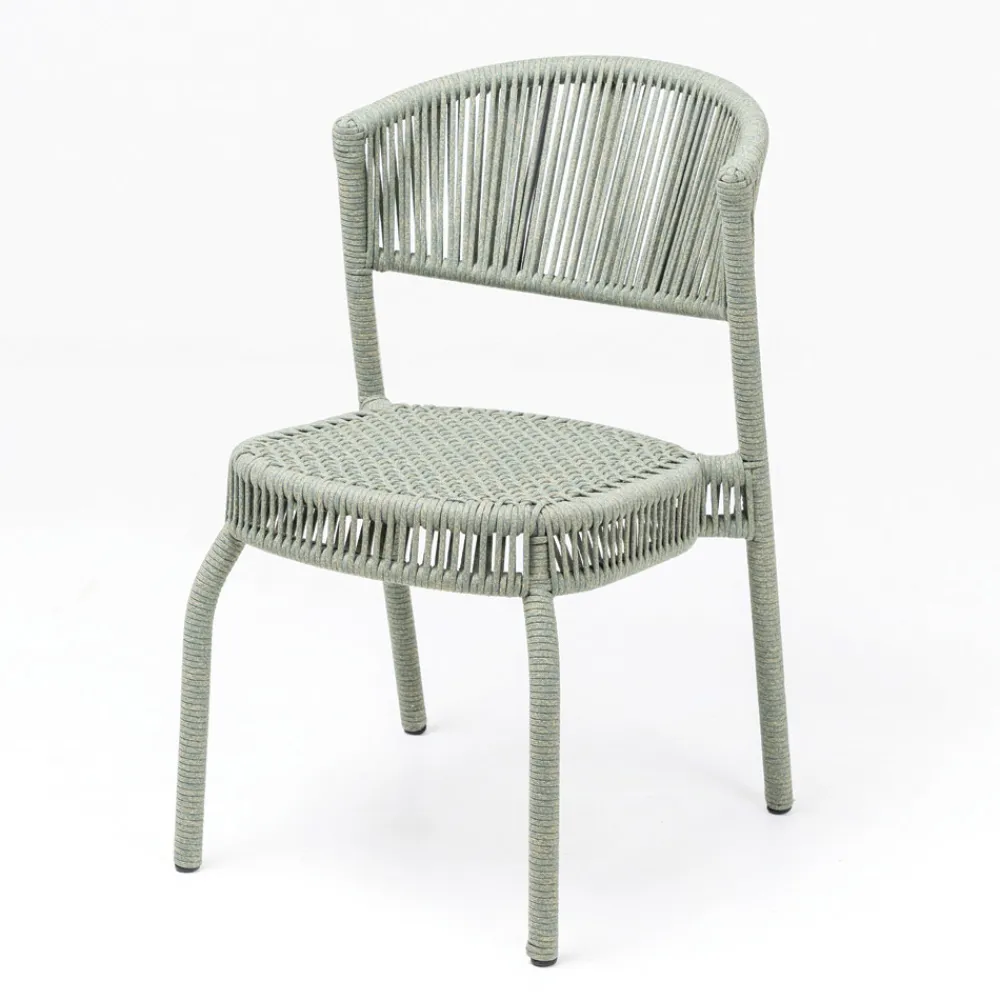 Viadurini in the Garden Gartenstühle Metall-Gartenstuhl aus Aluminium und Seilgeflecht - Algedi