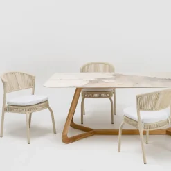 Viadurini in the Garden Gartenstühle Metall-Gartenstuhl aus Aluminium und Seilgeflecht - Algedi