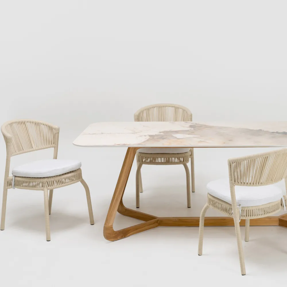 Viadurini in the Garden Gartenstühle Metall-Gartenstuhl aus Aluminium und Seilgeflecht - Algedi