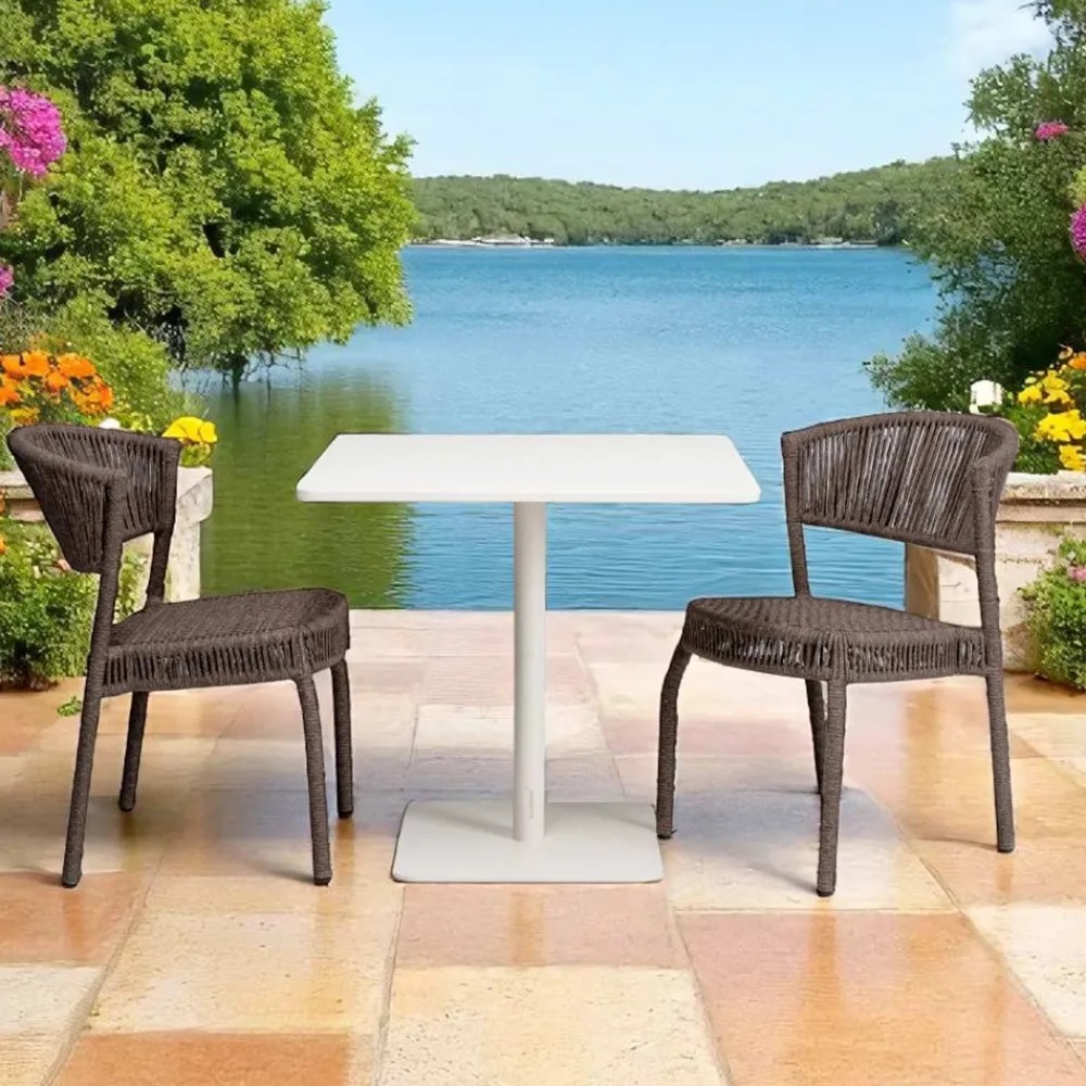 Viadurini in the Garden Gartenstühle Metall-Gartenstuhl aus Aluminium und Seilgeflecht - Algedi